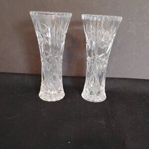 Lenox Crytal Pinwheel design Bud Vase, Set of 2
